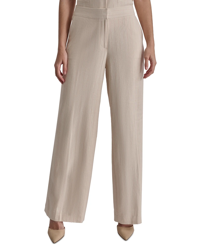 Dkny Women's Mid-Rise Wide-Leg Full-Length Pants