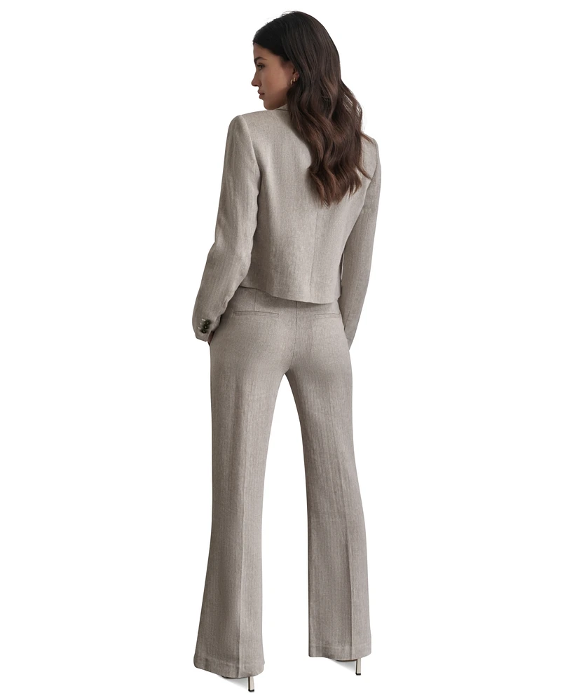 Dkny Women's Cropped Open-Front Long-Sleeve Blazer