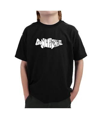 La Pop Art Boys Word T-shirt - Bass Gone Fishing