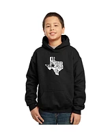 La Pop Art Boys Word Hooded Sweatshirt - Everything is ger Texas