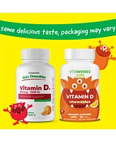 VitaWorks Kids Vitamin D 1,000 Iu Chewable Tablets - Bone Health And Immune Function - Tasty Natural Orange Flavor - 120 Chewables