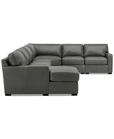 Radley 148" 5-Pc. Leather Wedge Modular Chase Sectional, Created for Macy's