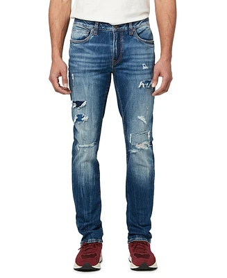Buffalo Men's Slim Ash Veined and Worked Jeans