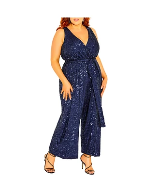 City Chic Plus Dazzling Wide leg Jumpsuit