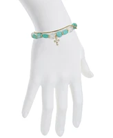 Unwritten Cubic Zirconia Multi Blue Stone Cross Bolo Bracelet