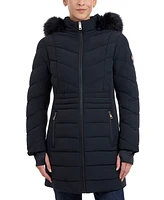 Michael Kors Women's Faux-Fur-Trim Hooded Puffer Coat, Created for Macy's