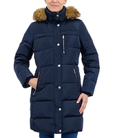 Michael Kors Women's Faux-Fur-Trim Hooded Puffer Coat, Created for Macy's