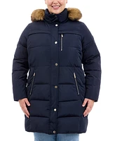 Michael Kors Plus Faux-Fur-Trim Hooded Puffer Coat, Created for Macy's