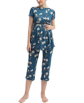 kimi + kai Zadie Maternity Nursing 2-Piece Pajama Set