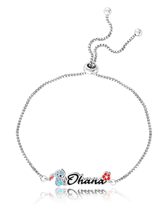 Disney Lilo and Stitch Silver Plated Ohana Lariat Bracelet