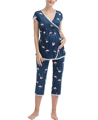 kimi + kai Maternity Addison Nursing Pajama Set