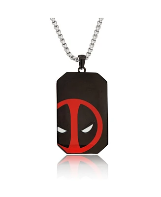 Marvel Deadpool Stainless Steel (316L) Pendant, 22'' Box Chain