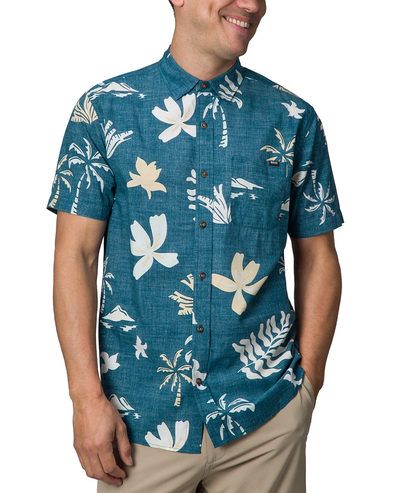 Reef Men's Watson Short Sleeve Button-Front Tropical Shirt