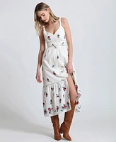 Avec Les Filles Women's Floral Eyelet Maxi Dress