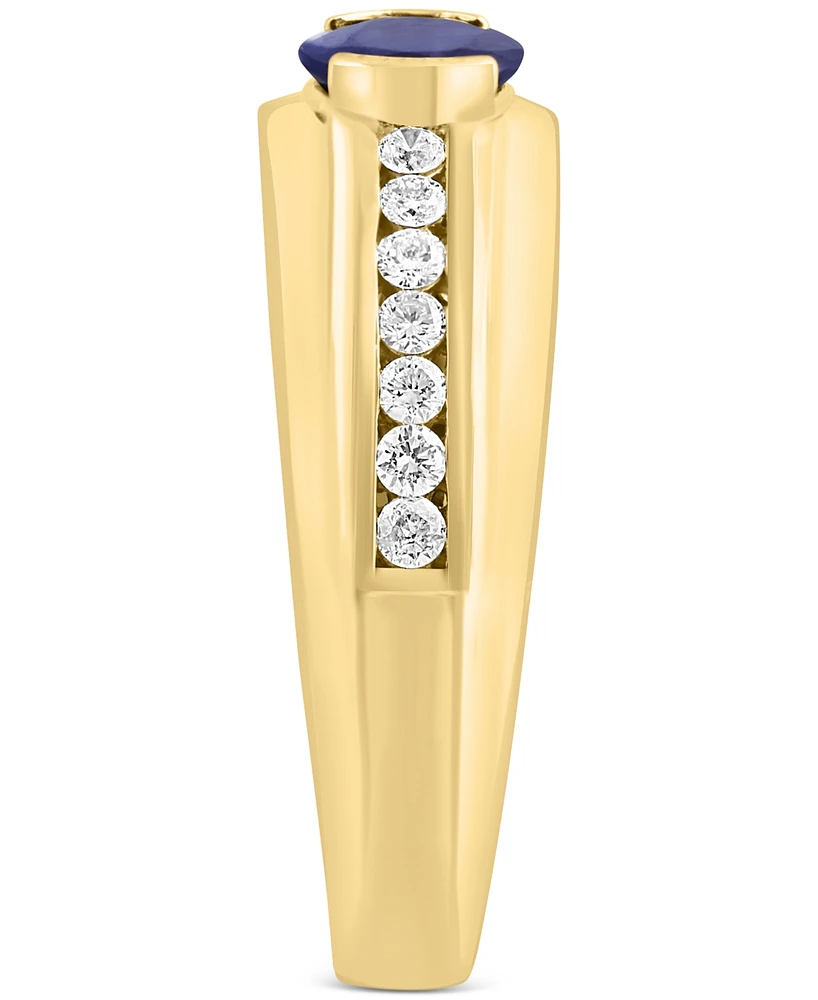 Effy Men's Sapphire (1-3/8 ct. t.w.) & Diamond (3/8 ct. t.w.) Ring in 14k Gold