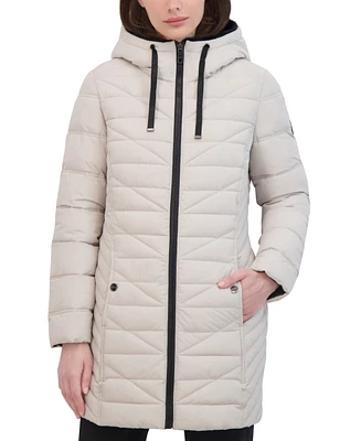 Nautica Women's Faux-Fur-Trim Hooded Packable Puffer Coat