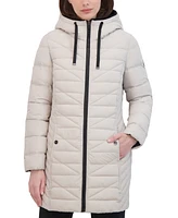 Nautica Women's Faux-Fur-Trim Hooded Packable Puffer Coat