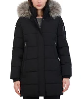 Nautica Women's Faux-Fur-Trim Hooded Puffer Coat