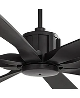 70" Defender Modern Indoor Outdoor Ceiling Fan with Remote Control Matte Black Damp Rated for Patio Exterior House Home Porch Gazebo Garage Barn
