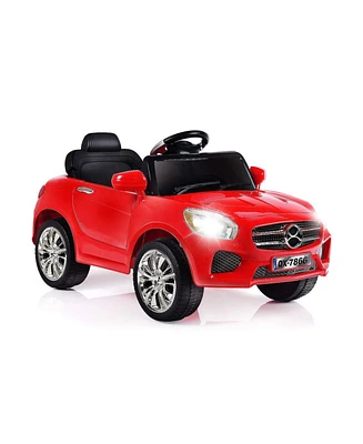 Sugift 6V Kids Remote Control Battery Powered Led Lights Riding Car-Red