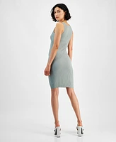 Guess Women's Lucille Rib-Knit Faux-Wrap Sleeveless Dress