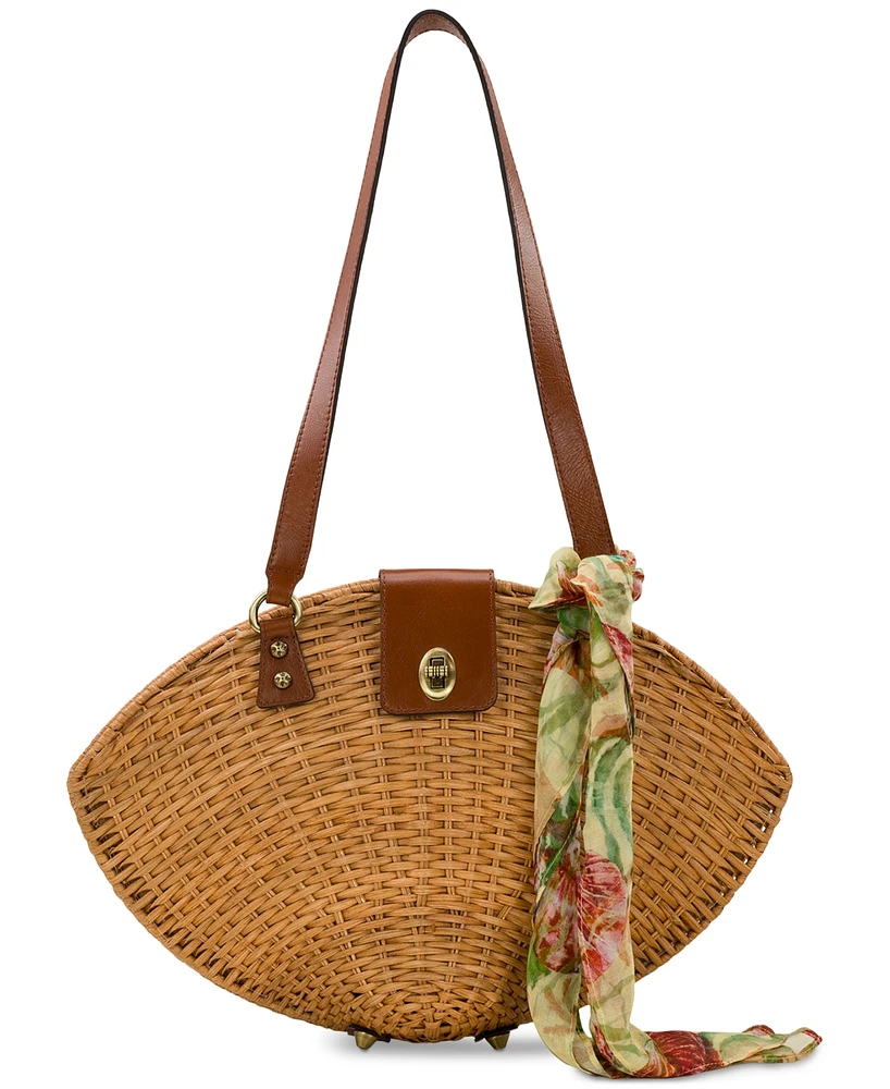 Patricia Nash Mare Shell Extra-Large Rattan Shoulder Bag