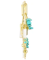 Anne Klein Women's Quartz Gold-Tone Alloy Turquoise Charm Bracelet Watch, 18mm