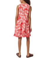 Jones New York Petite Linen V-Neck Palm-Leaf-Print Dress