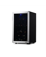 Newair 20” Wine Refrigerator – 50 Bottle Wine Cooler, Single Zone Freestanding Wine Fridge in Stainless Steel, Wine Chiller with Adjusta