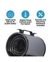 Newair 2-in-1 Freestanding or Ceiling/Wall Mounted 240v Electric Garage Heater, 500 sq. ft. with Remote Control, Perfect for Garages, Workshops and Mo
