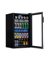 Newair 126 Can Freestanding Beverage Fridge in Stainless Steel with Adjustable Shelves