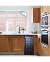Newair 15" Built-in 96 Can Beverage Fridge in Stainless Steel with Precision Temperature Controls and Adjustable Shelves