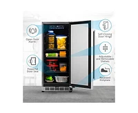 Newair 15" 3.2 Cu. Ft. Commercial Stainless Steel Built-in Beverage Refrigerator, Weatherproof and Outdoor Rated