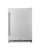 Newair 24" 5.3 Cu. Ft. Commercial Stainless Steel Built-in Beverage Refrigerator, Steel Interior, Weatherproof and Outdoor Rated