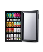 Newair "Beers of the World" Custom Designed Freestanding 126 Can Beer Fridge with Split Shelf