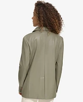 Levi's Women's Single-Breasted Faux-Leather Blazer