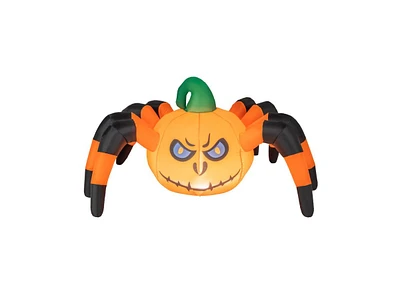 Slickblue 5 Feet Halloween Inflatable Pumpkin Spider with Built-in Led Light