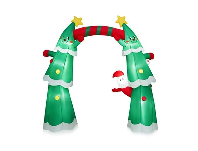 Slickblue 11 Feet Lighted Christmas Inflatable Archway Decoration with Santa Claus