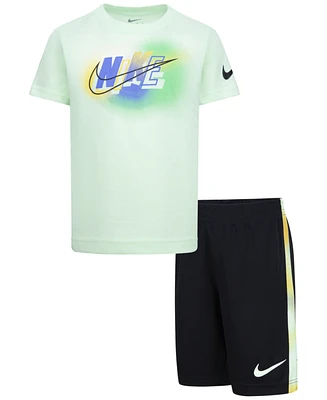 Nike Little Boys Hazy Rays Graphic T-Shirt & Mesh Shorts, 2 Piece Set