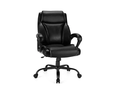 Slickblue 400 Pounds Big and Tall Adjustable High Back Leather Office Chair