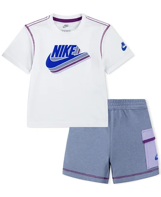 Nike Toddler Boys Reimagine T-Shirt & French Terry Cargo Shorts, 2 Piece Set