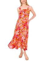 Msk Petite Printed Square-Neck Sleeveless Dress