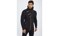 Leif Nelson Men's Knitted Shawl Collar Cardigan with Leather Buckle Detail
