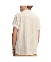 Lucky Brand Men's Solid Seersucker Short Sleeve Shirt