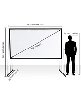 Yescom 100" Portable Detachable Projector Screen with Stand Movie Projection 16:9 Hd 1.1 Gain