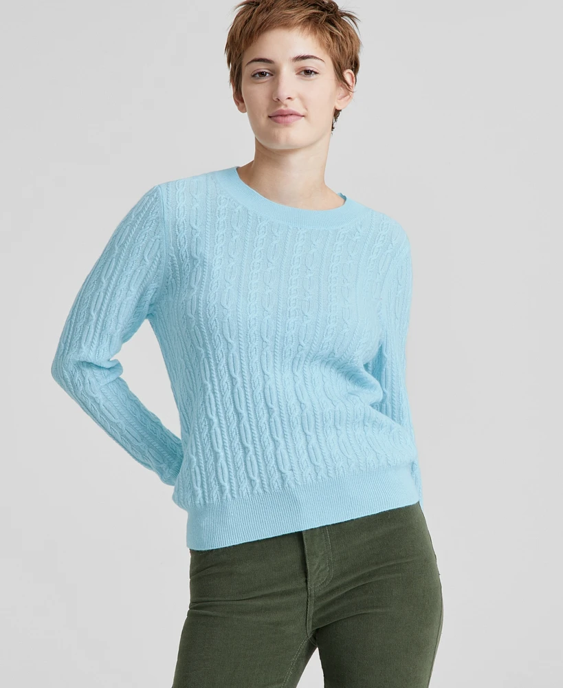 Charter Club Women's 100% Cashmere Cable-Knit Crewneck Sweater, Created for Macy's