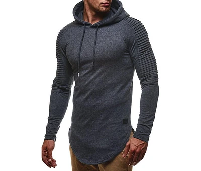 Leif Nelson LN6369 Men's Light Hooded Sweatshirt M, Grey