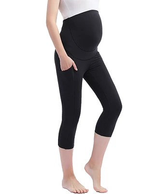 kimi + kai Maternity Essential Stretch Pocket Crop Leggings