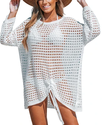 Cupshe Women's Cutout Asymmetrical Mini Cover-Up Beach Dress