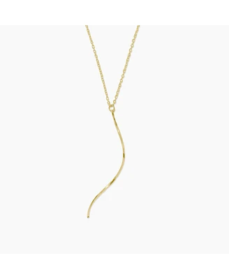 sanctuaire Thin Twisted Bar Necklace Gold